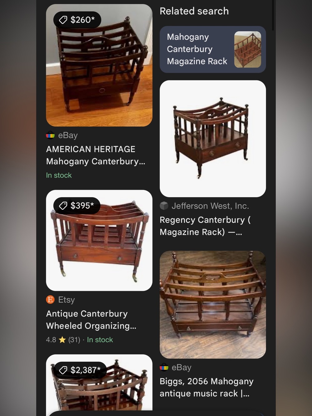 Mahogany Canterbury-Style Magazine Rack - Picture 8 of 8